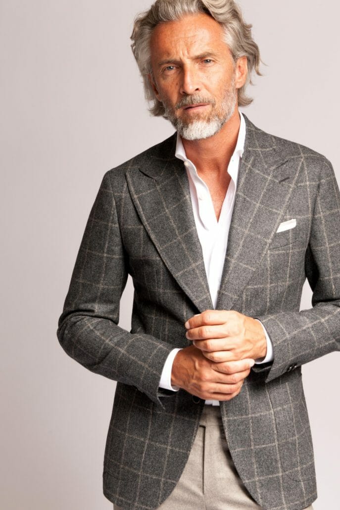 Grey on sale windowpane blazer