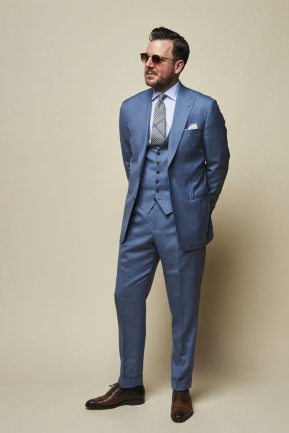 Steel blue tux sale